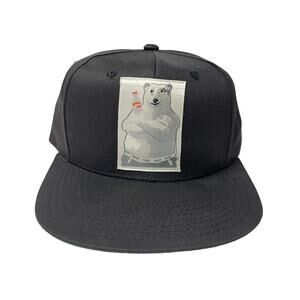 Coca Cola Polar Bear Youth Snapback Hat Black Logo 90s Retro VTG Cap